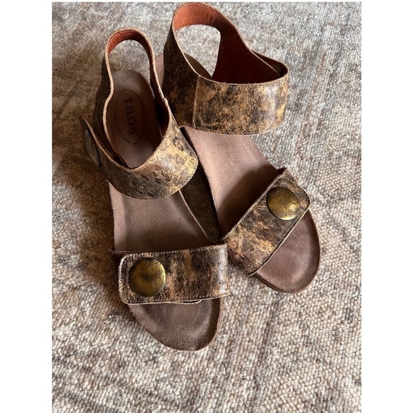 Taos Carousel marbled leather wedge size 8-8 1/2 - Picture 2 of 16